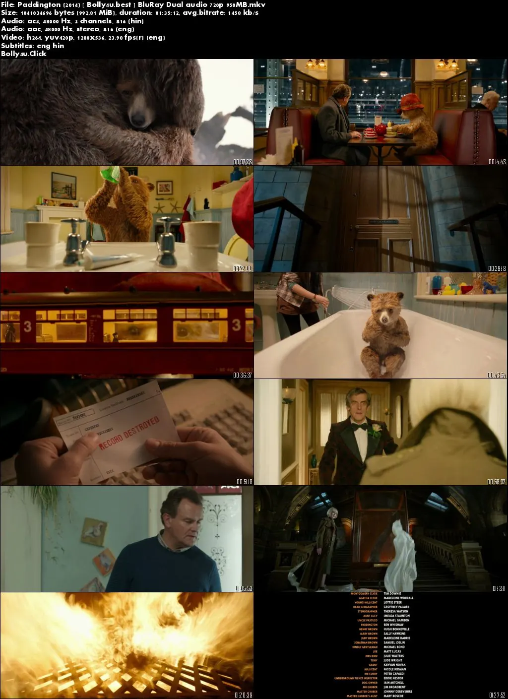 Paddington 2014 BluRay 300Mb Hindi Dual Audio 480p Download