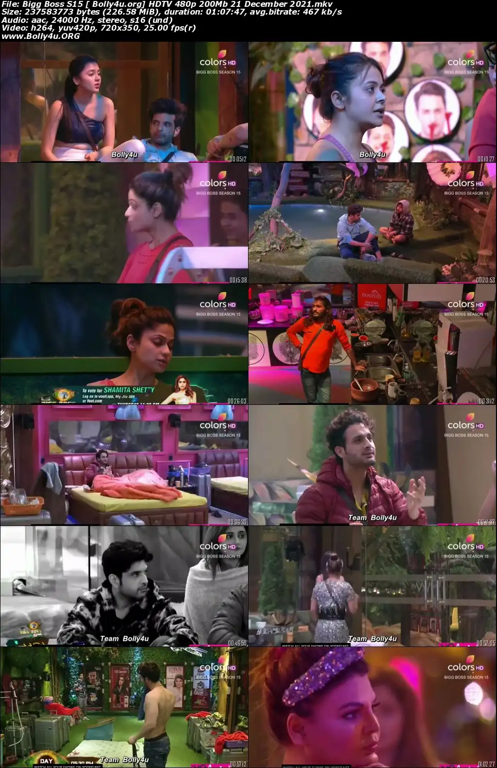 Bigg Boss S15 HDTV 480p 200Mb 21 December 2021 Download