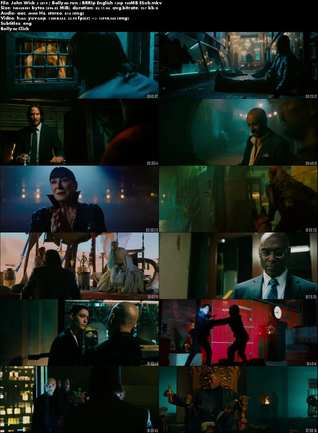 John Wick 3 2019 BRRip 300Mb English 480p ESub Download