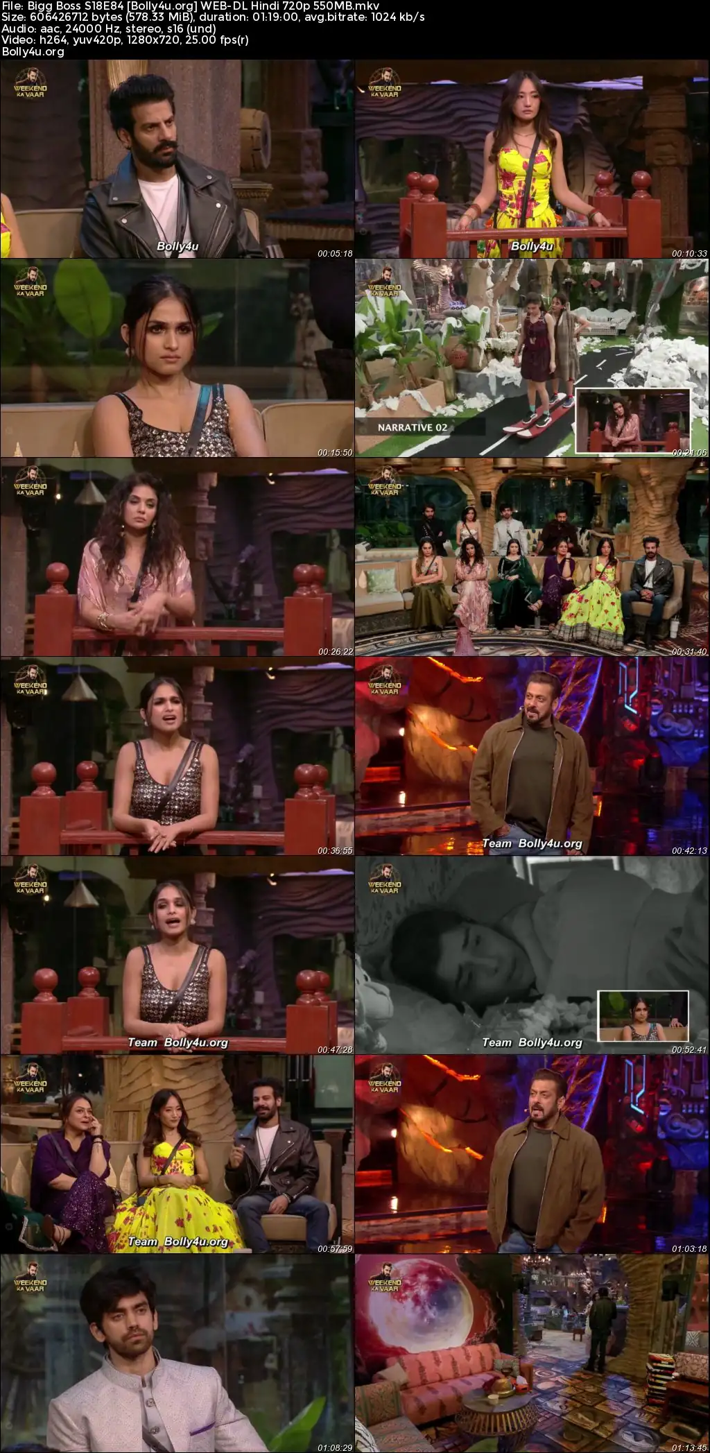 Bigg Boss 2024 WEB-DL Hindi S18E84 Download 720p  480p