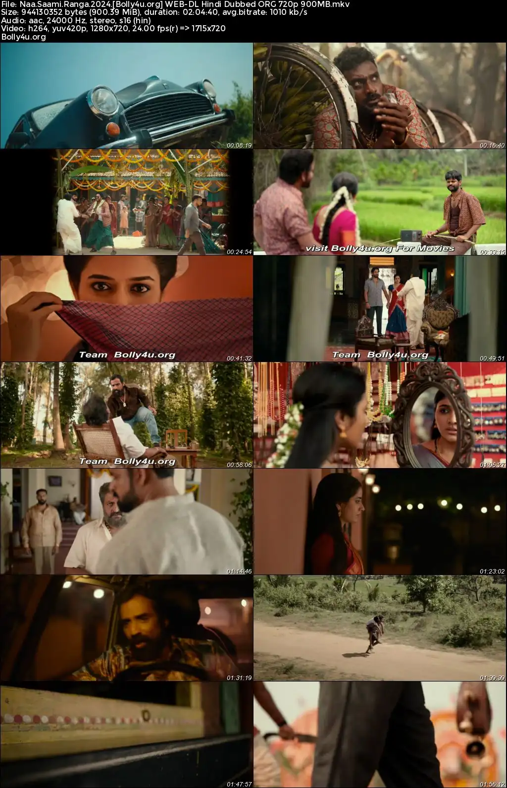 Naa Saami Ranga 2024 WEB-DL UNCUT Hindi Dubbed ORG Full Movie Download 1080p  720p  480p