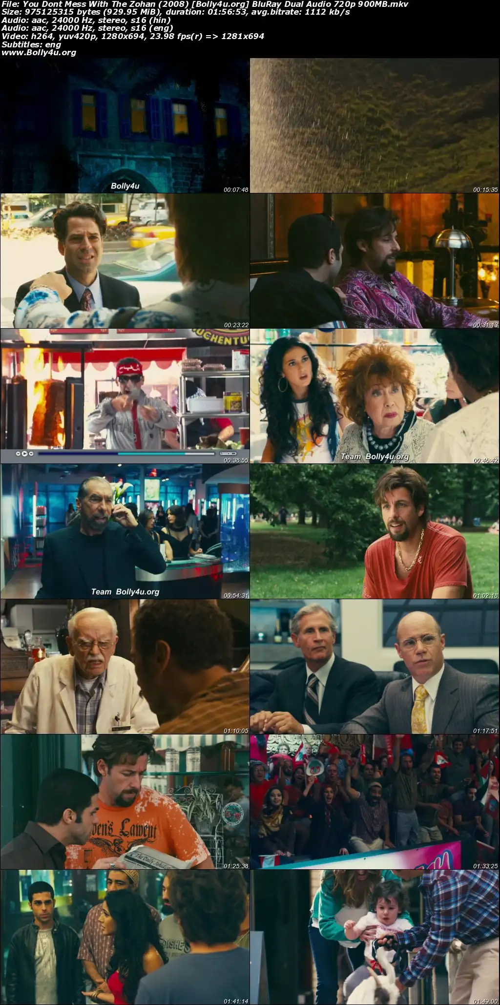 You Dont Mess with the Zohan 2008 BluRay Hindi Dual Audio ORG Full Movie Download 1080p  720p  480p