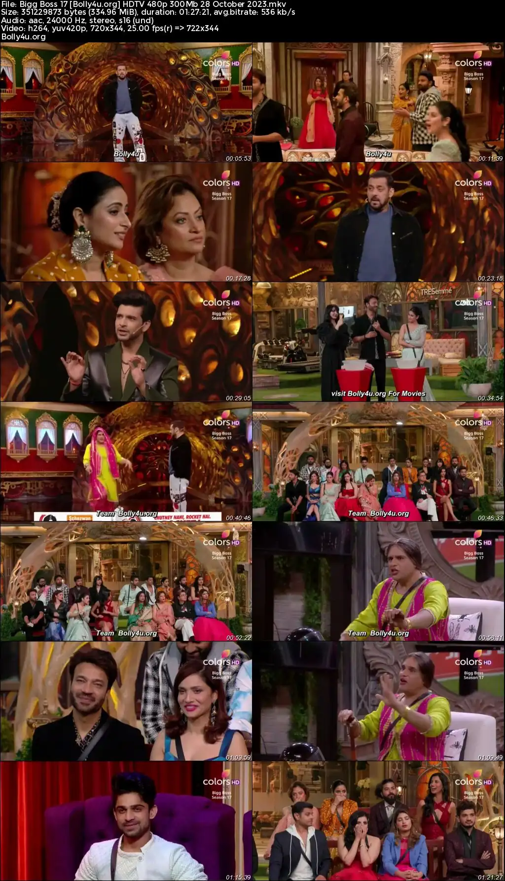 Bigg Boss 17 HDTV 480p 300Mb 28 October 2023 Download