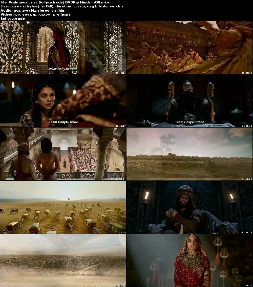 Padmavat 2018 DVDRip 450MB Full Hindi Movie Download 480p