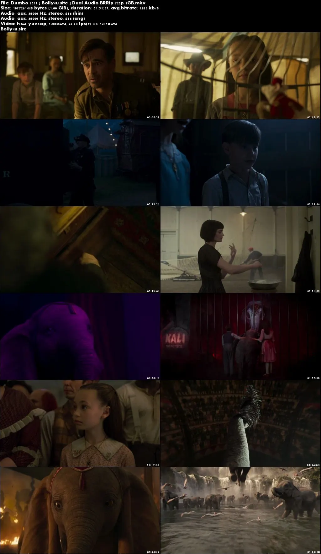 Dumbo 2019 BRRip 300MB Hindi Dual Audio 480p Download