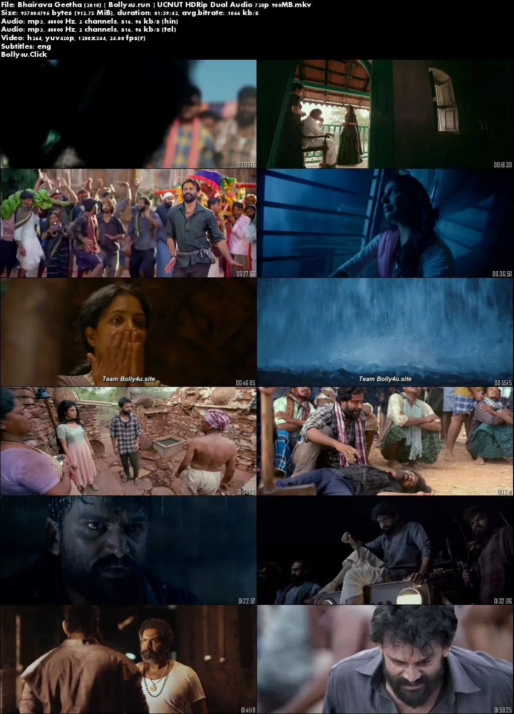 Bhairava Geetha 2018 HDRip 400MB UNCUT Hindi Dual Audio 480p Download
