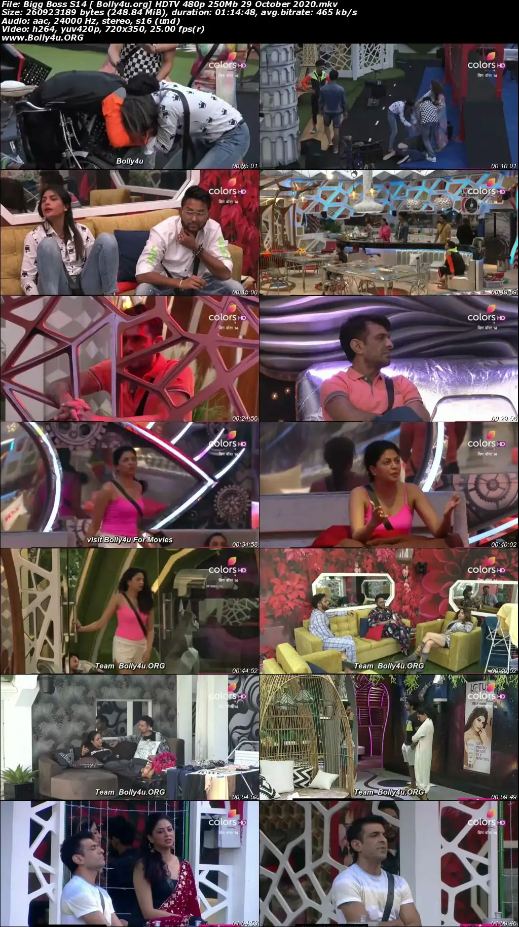 Bigg Boss S14 HDTV 480p 250Mb 29 October 2020 Download