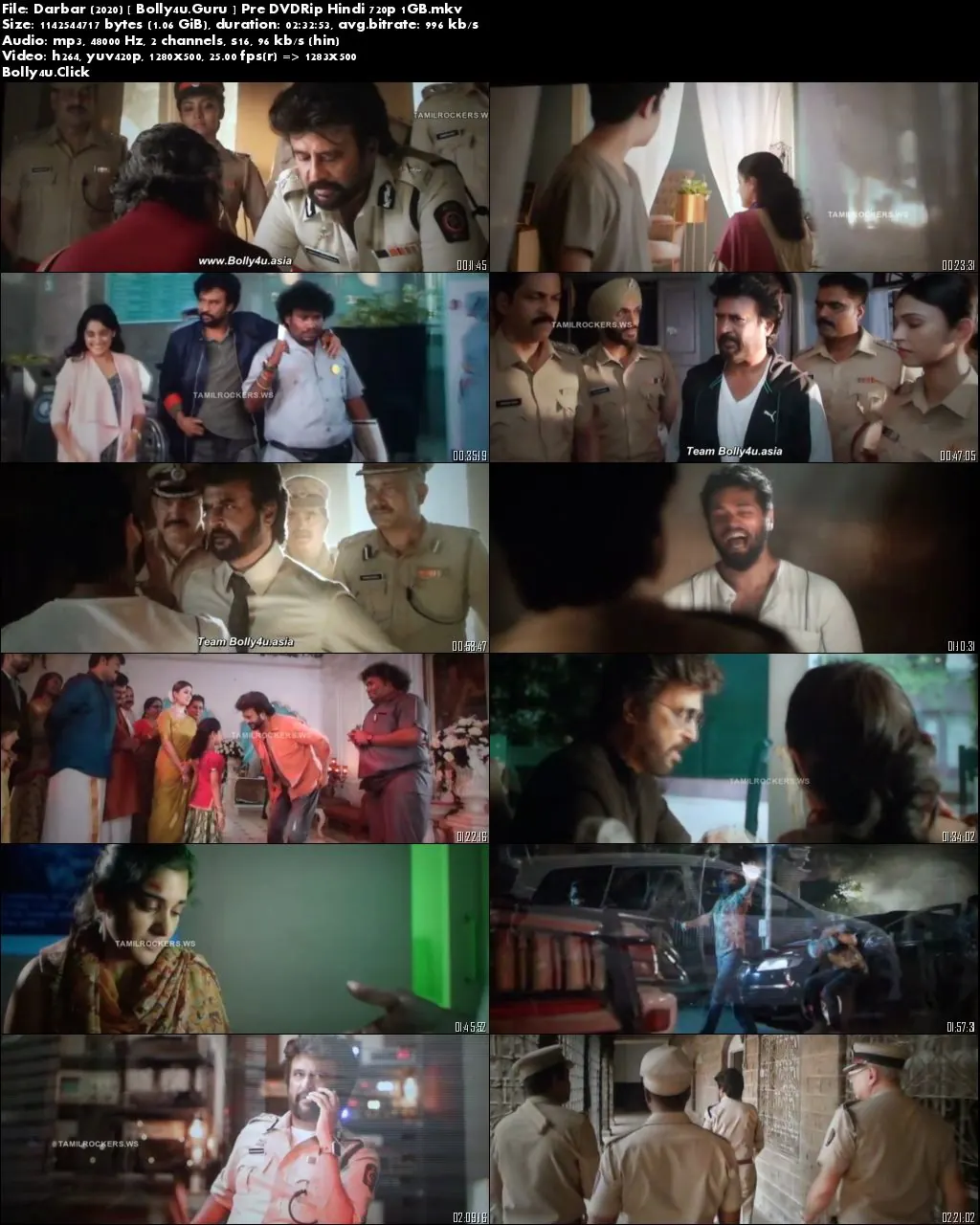 Darbar 2020 Pre DVDRip 400MB Full Hindi Movie Download 480p