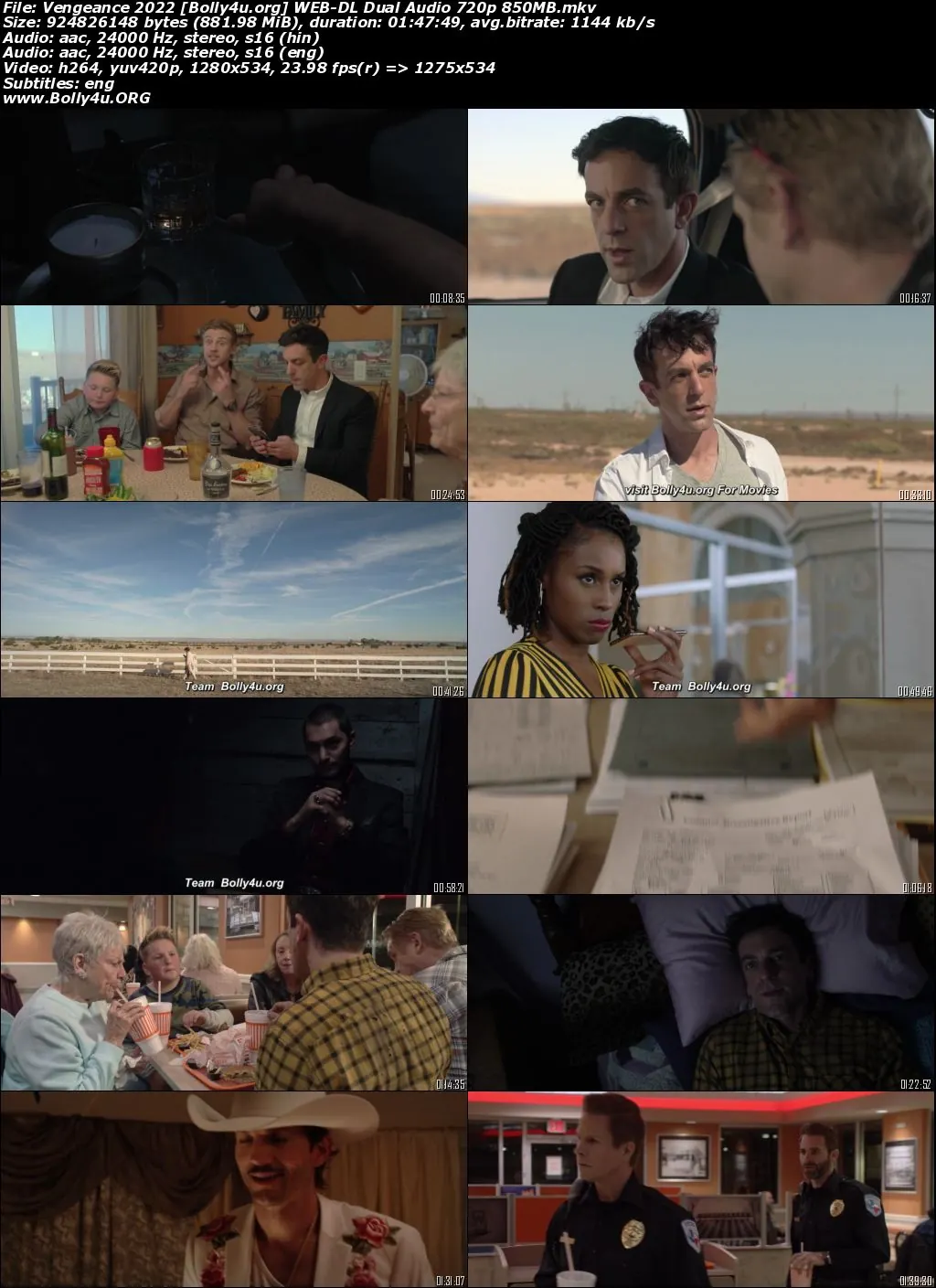 Vengeance 2022 WEB-DL Hindi Dual Audio ORG Full Movie Download 1080p  720p  480p