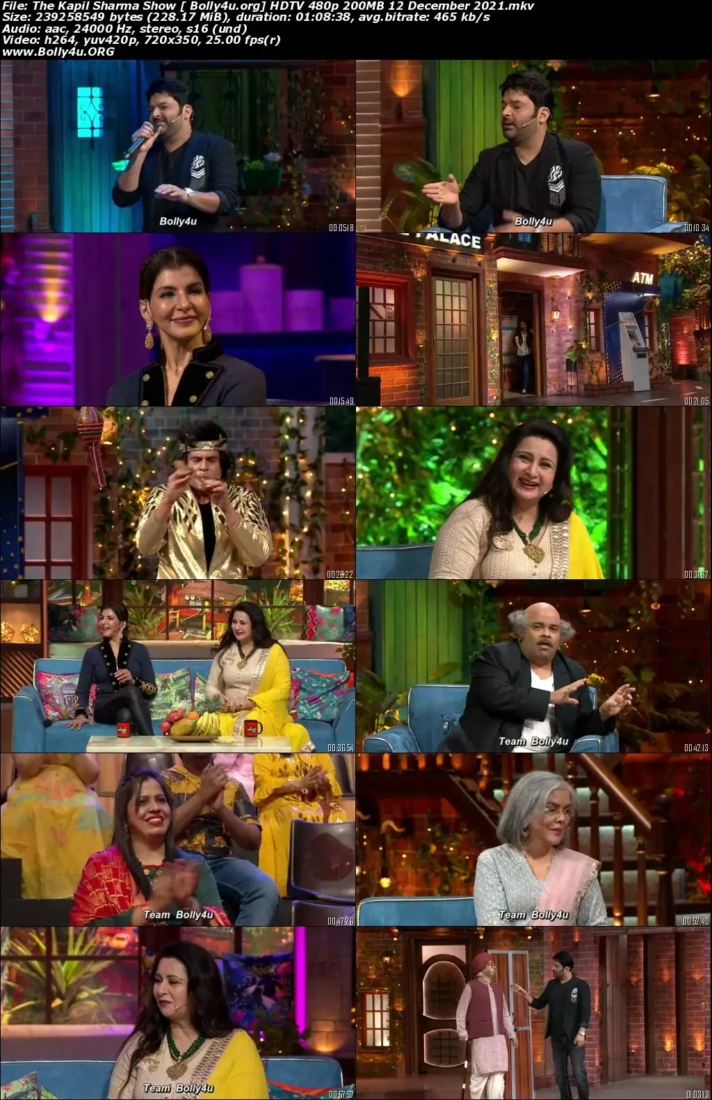 The Kapil Sharma Show HDTV 480p 200MB 12 December 2021 Download
