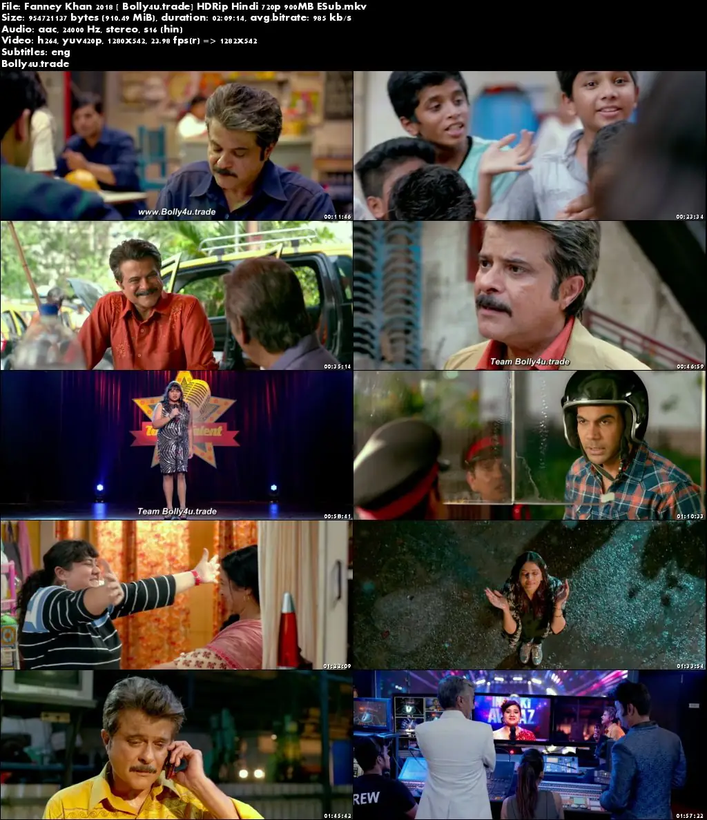 Fanney Khan 2018 HDRip 300Mb Full Hindi Movie Download 480p ESub