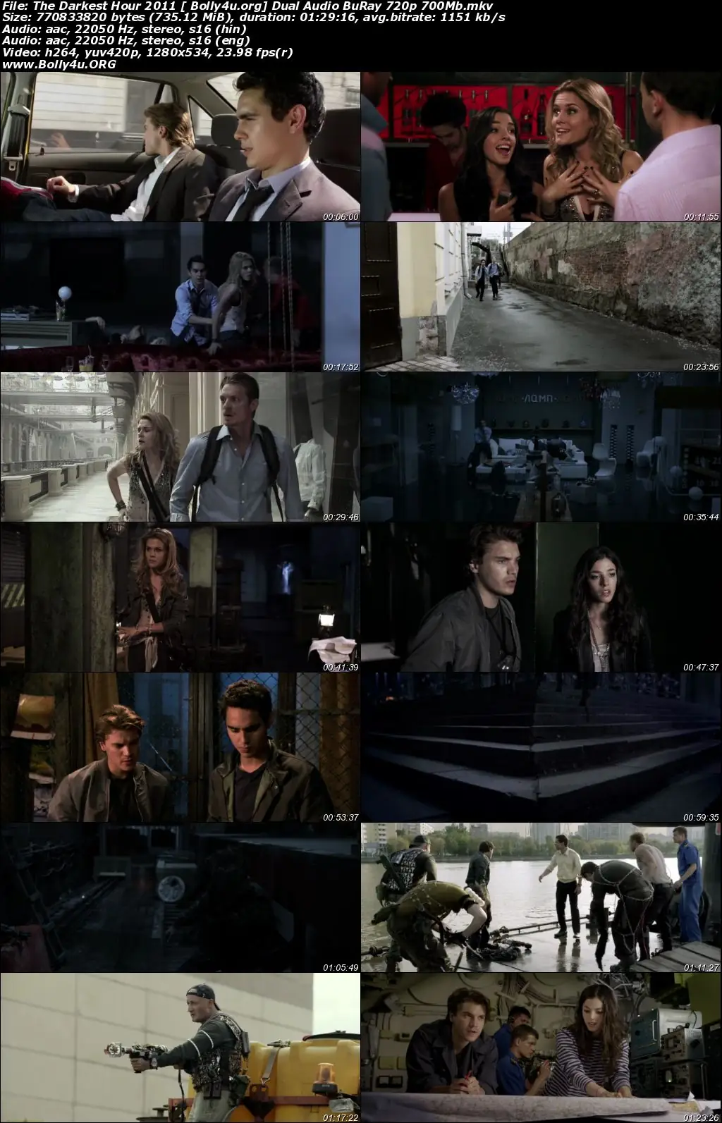 The Darkest Hour 2011 BRRip 300Mb Hindi Dual Audio 480p Download