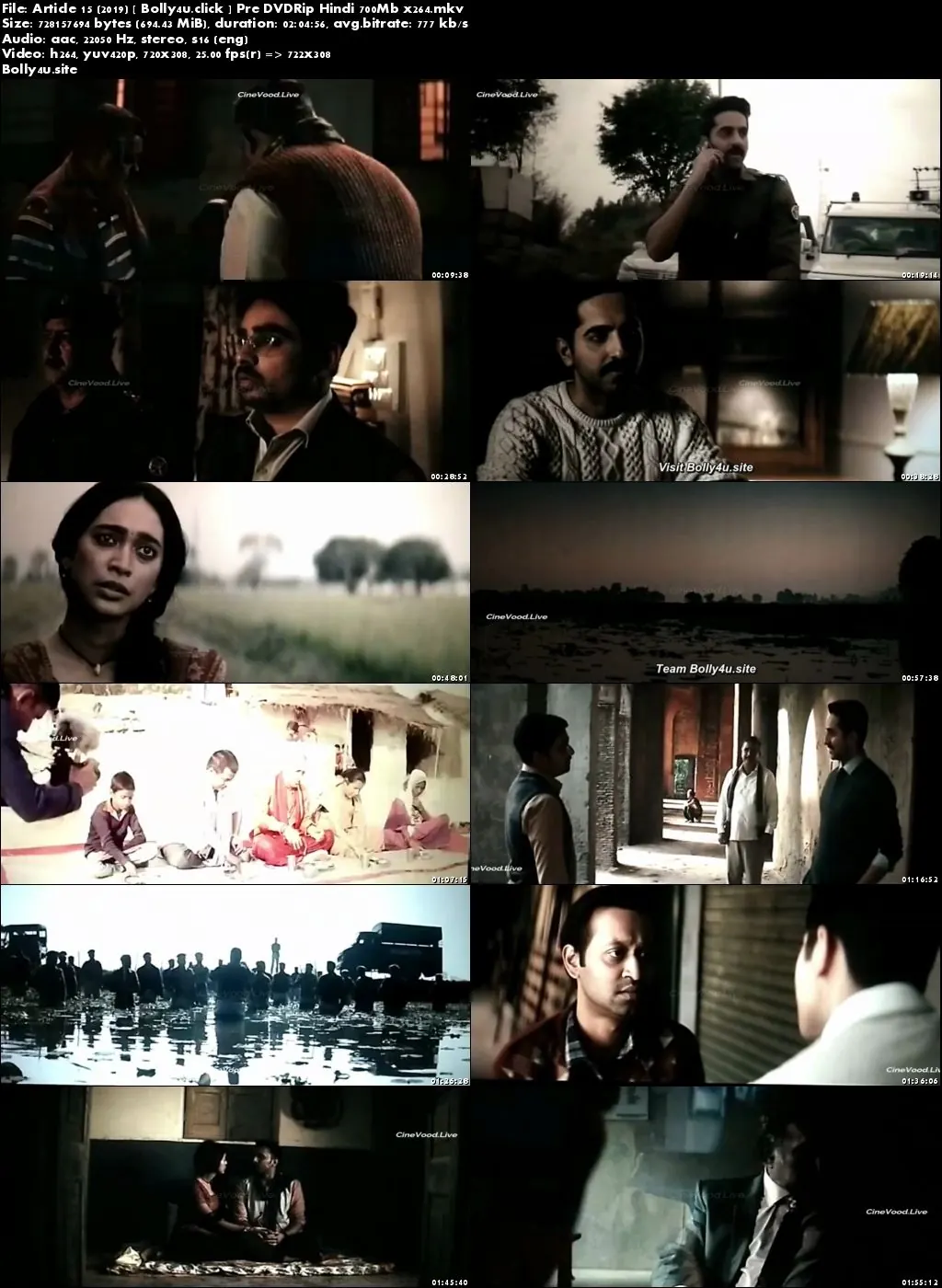 Article 15 2019 Pre DVDRip 300Mb Hindi 480p Download