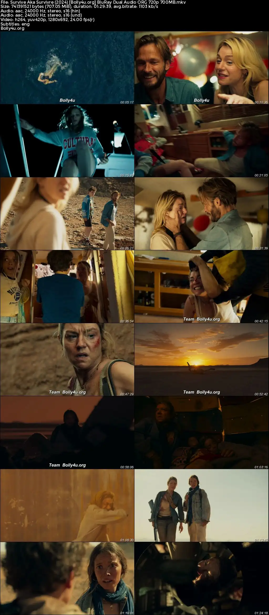 Survive Aka Survivre 2024 BluRay Hindi Dual Audio ORG Full Movie Download 1080p  720p  480p