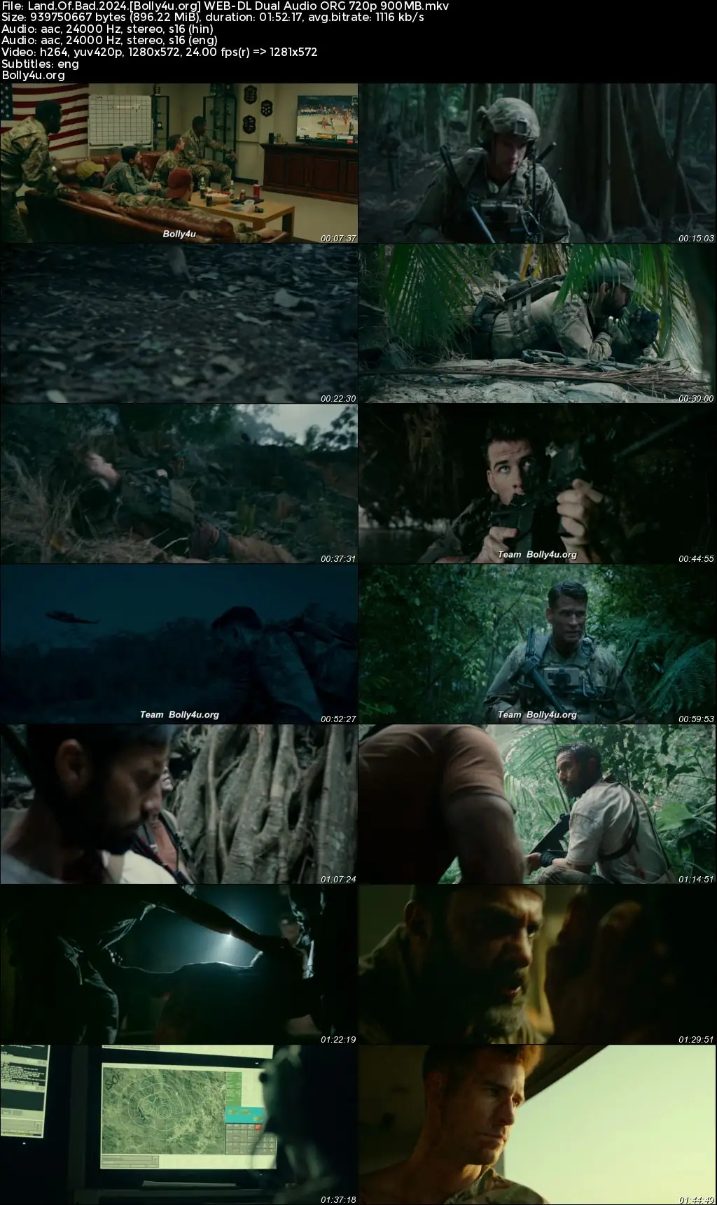 Land Of Bad 2024 WEB-DL Hindi Dual Audio ORG Full Movie Download 1080p  720p  480p