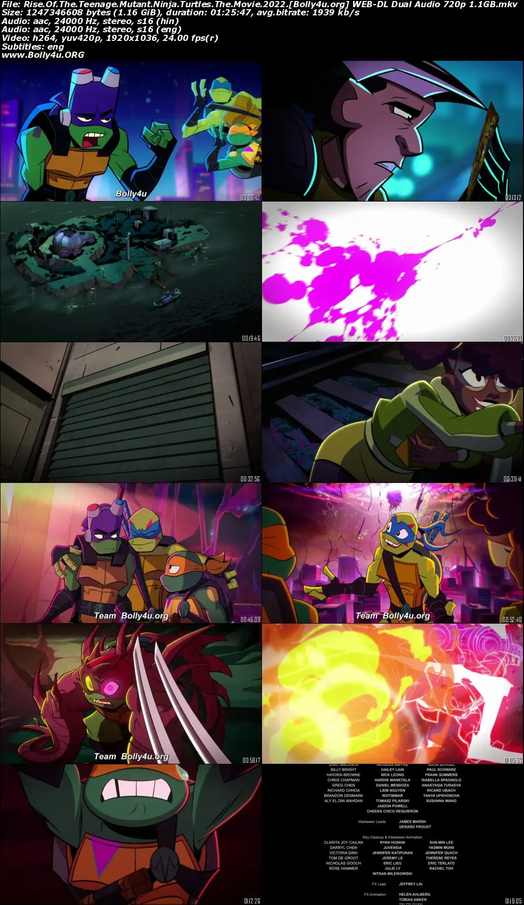 Rise Of The Teenage Mutant Ninja Turtles The Movie 2022 WEB-DL Hindi Dual Audio Full Movie Download 720p  480p