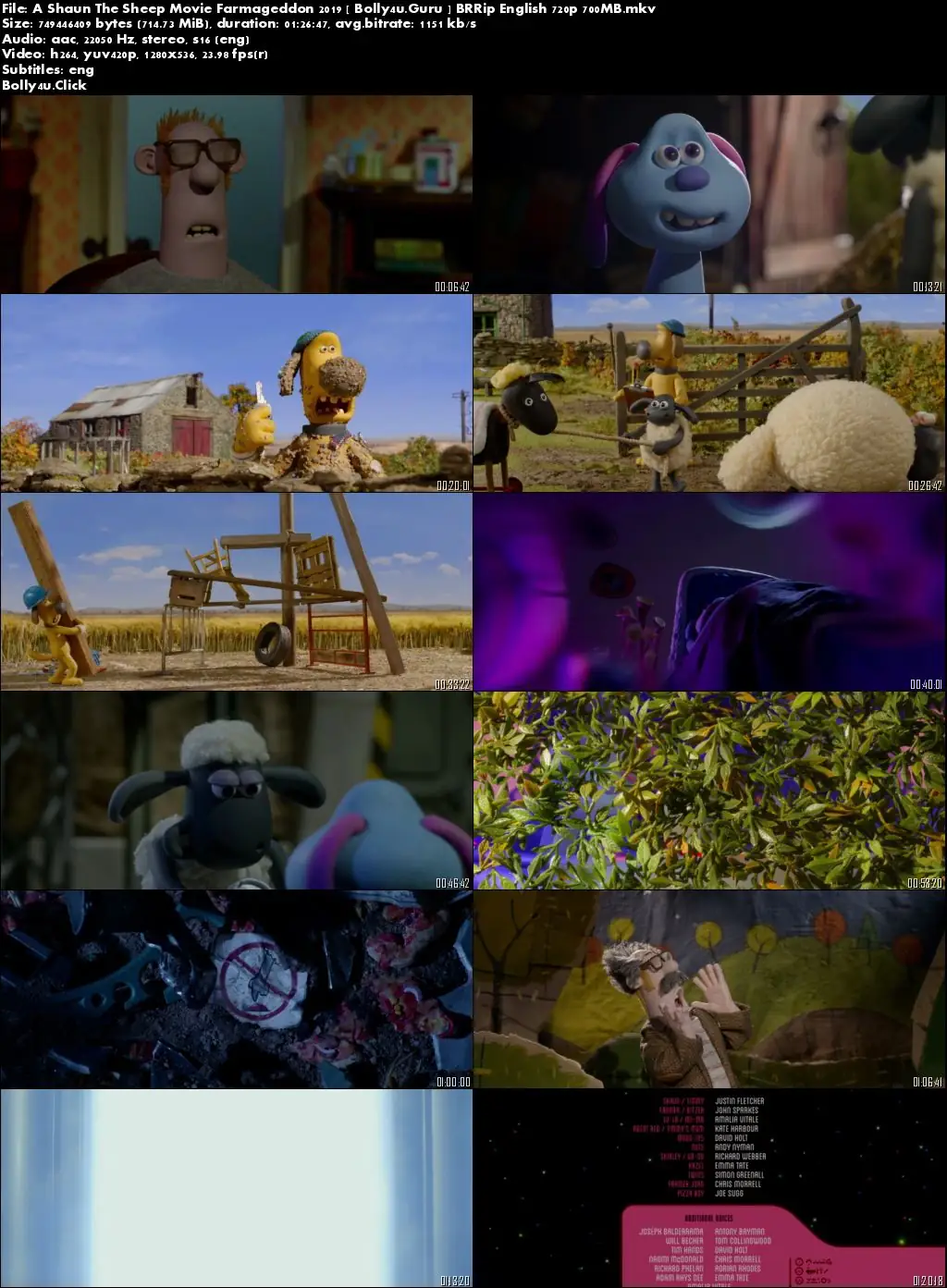 A Shaun The Sheep Movie Farmageddon 2019 BRRip 250Mb English 480p ESub download