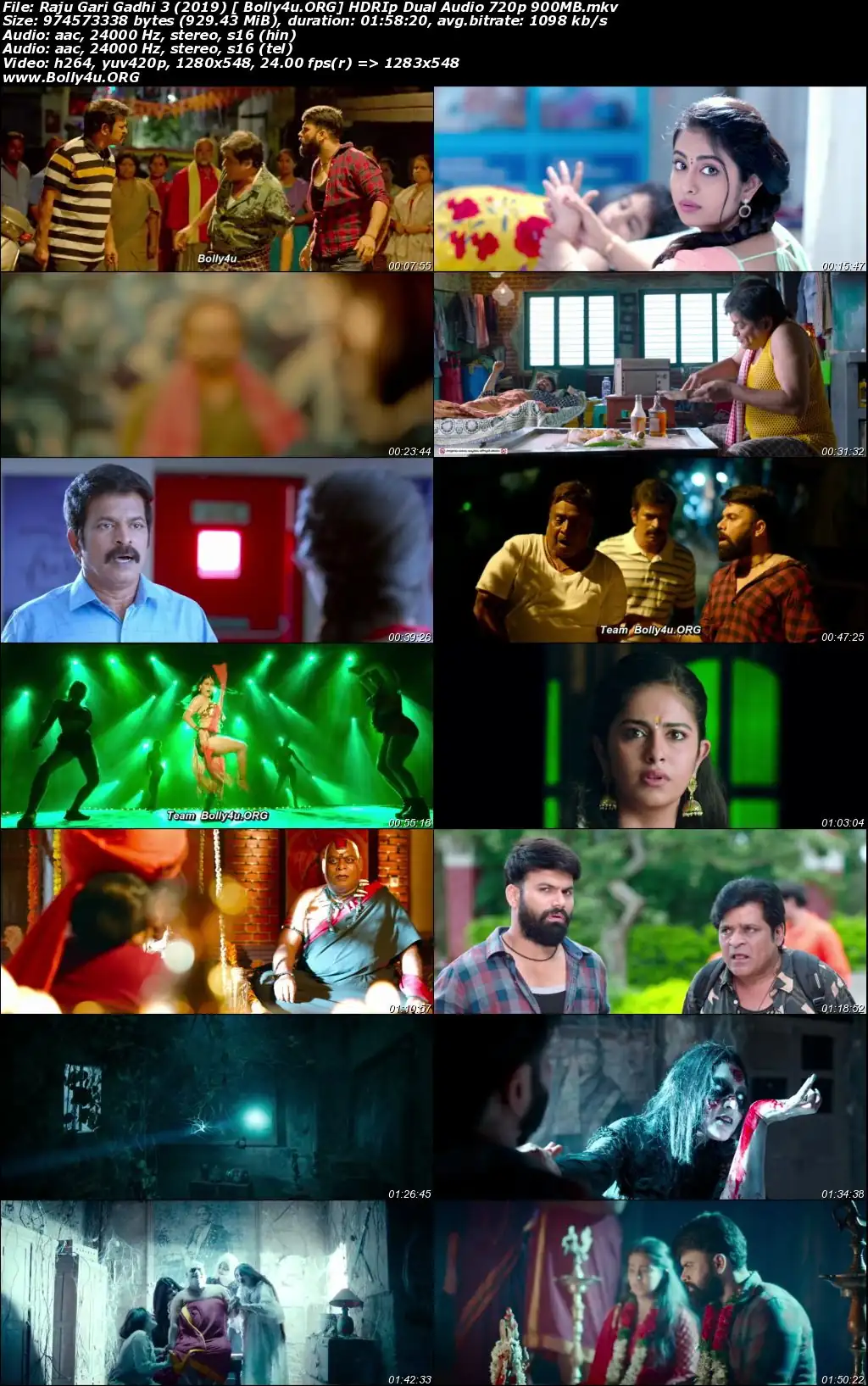 Raju Gari Gadhi 3 2019 HDRip 400Mb UNCUT Hindi Dual Audio 480p Download