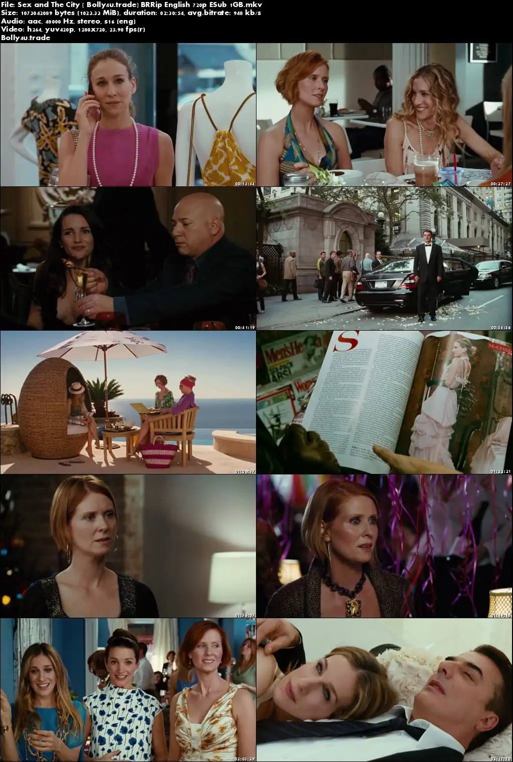 Sex and The City 2008 BRRip 1GB English 720p ESub Download