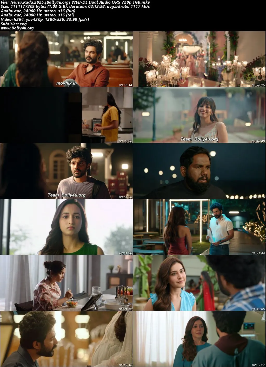 Telusu Kada 2025 WEB-DL UNCUT Hindi Dual Audio ORG Full Movie Download 1080p  720p  480p