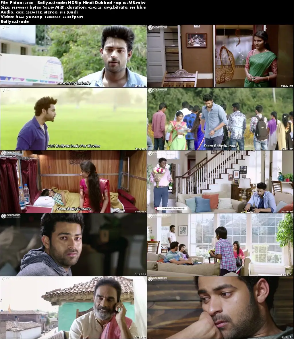 Fidaa 2018 HDRip 300Mb Full Hindi Dubbed Movie Download 480p