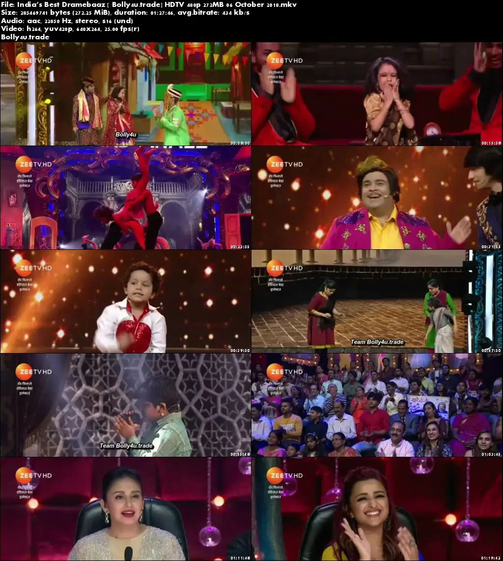 Indias Best Dramebaaz HDTV 480p Grand Finale 270MB 06 October 2018 Download