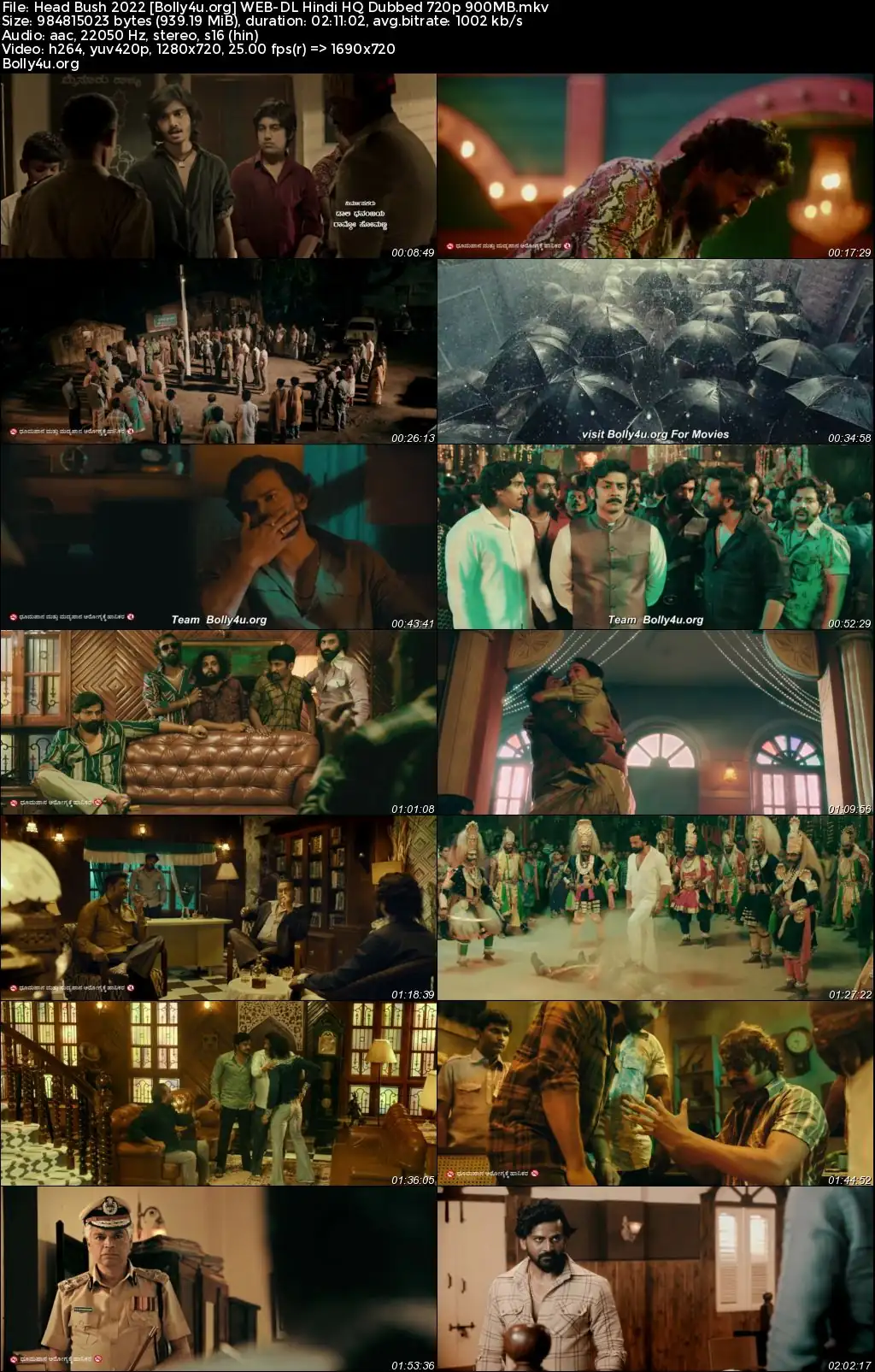 Head Bush 2022 WEB-DL Hindi HQ Dubbed Full Movie Download 1080p  720p  480p still 1  Bolly4u Official