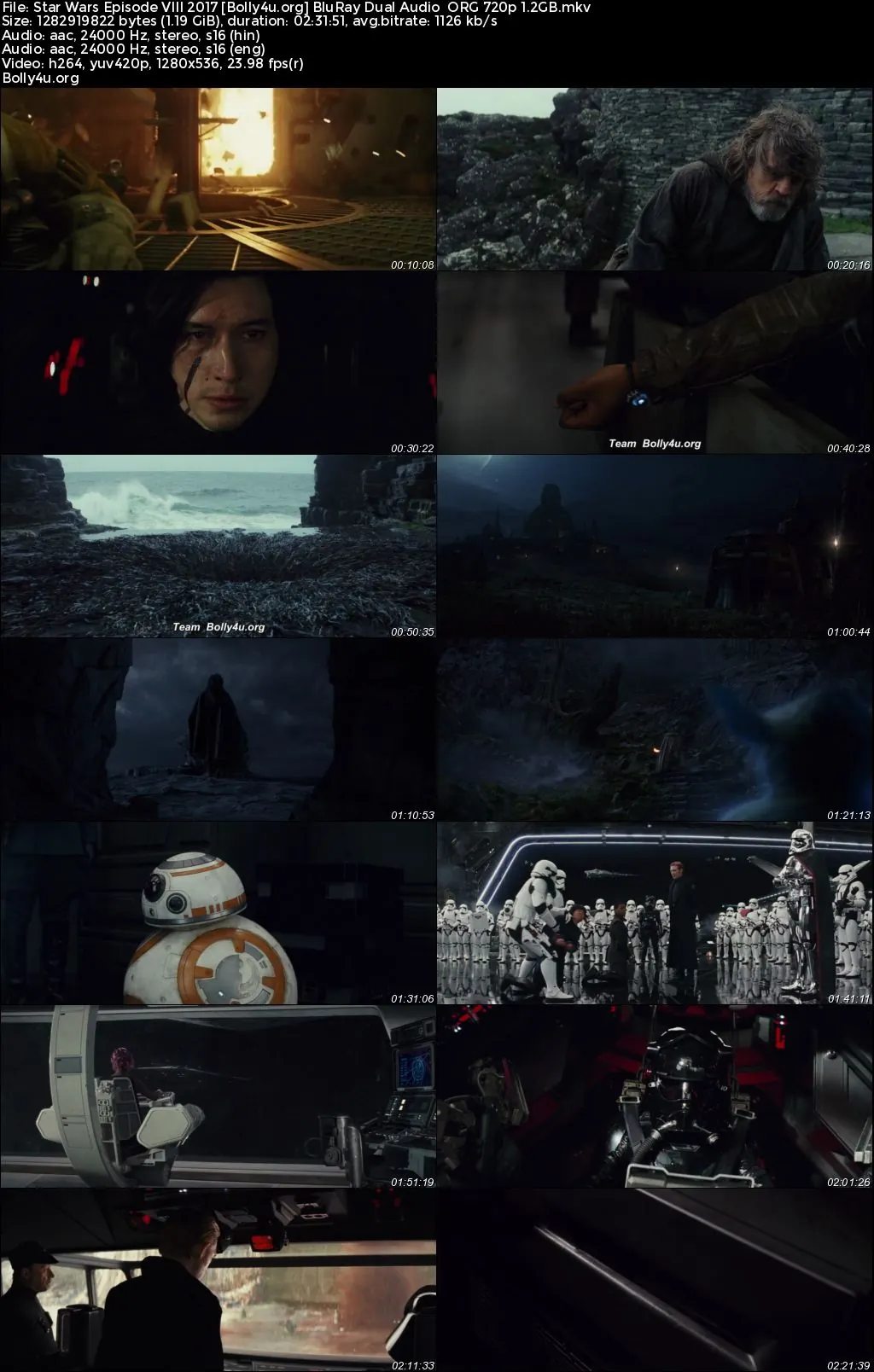Star Wars The Last Jedi 2017 BluRay Hindi Dual Audio ORG Full Movie Download 1080p  720p  480p