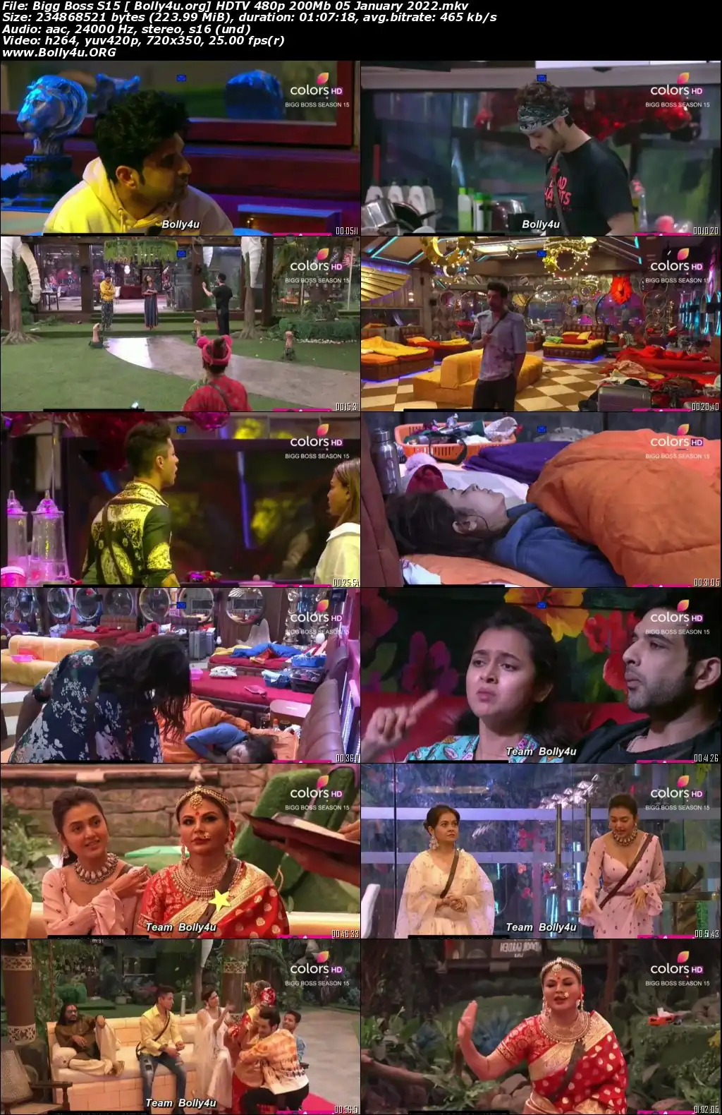 Bigg Boss S15 HDTV 480p 200Mb 05 January 2022 Download