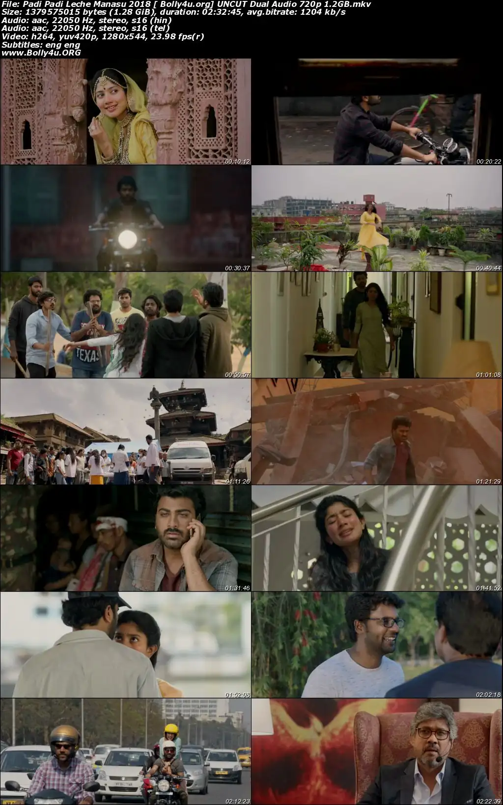 Padi Padi Leche Manasu 2018 HDRip 500MB UNCUT Hindi Dual Audio 480p Download