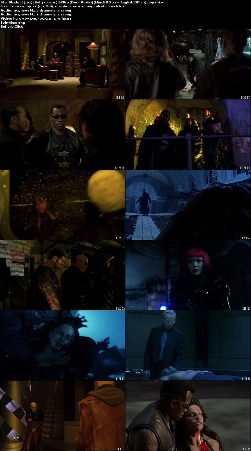 Blade II 2002 BRRip 400Mb Hindi Dual Audio ORG 480p ESub Download