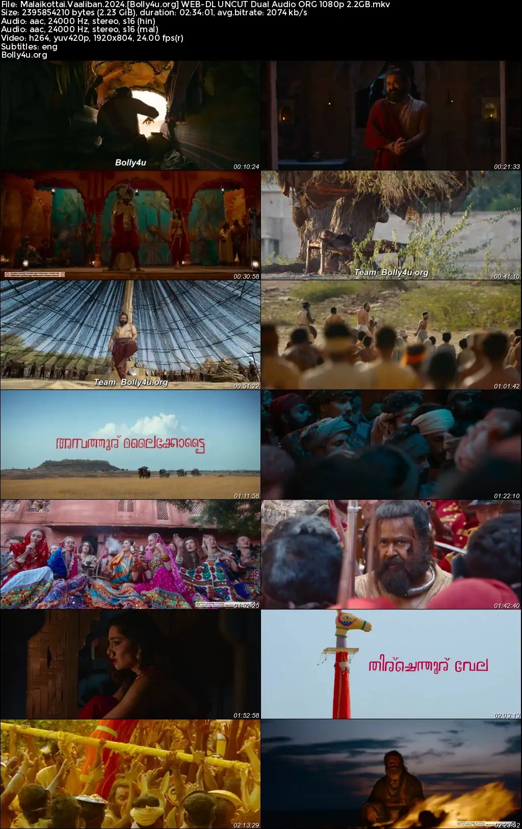 Malaikottai Vaaliban 2024 WEB-DL UNCUT Hindi Dual Audio ORG Full Movie Download 1080p  720p  480p