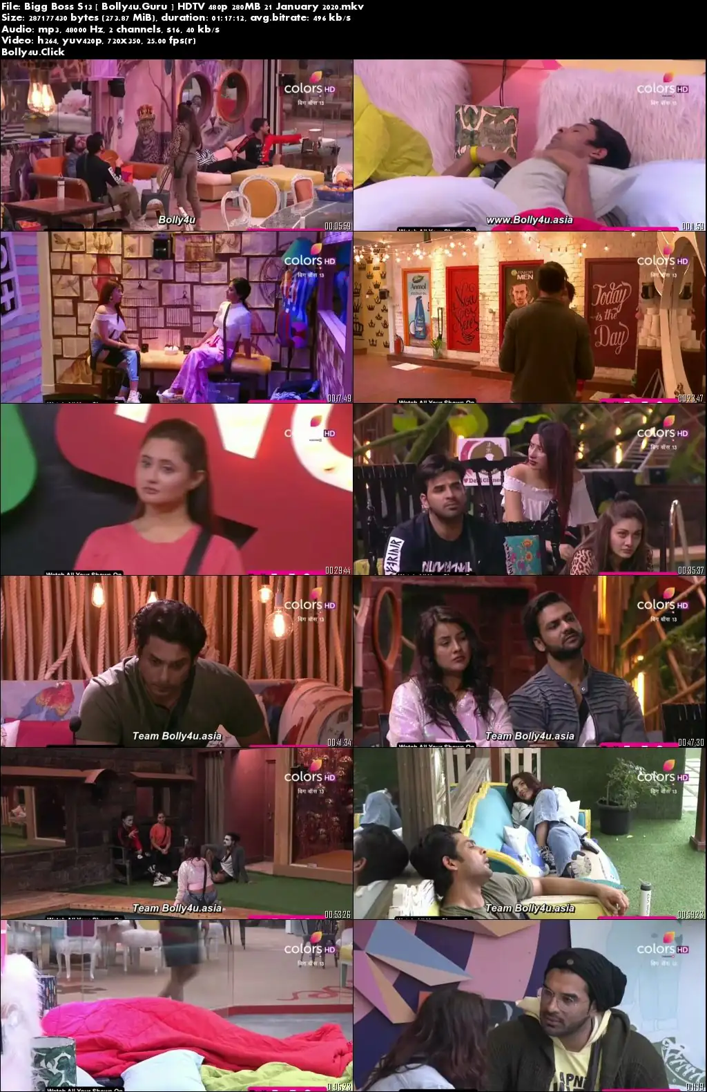 Bigg Boss S13 HDTV 480p 280MB 21 January 2020 Download Bigg Boss S13 HDTV 480p 280MB 21 January 2020 Download