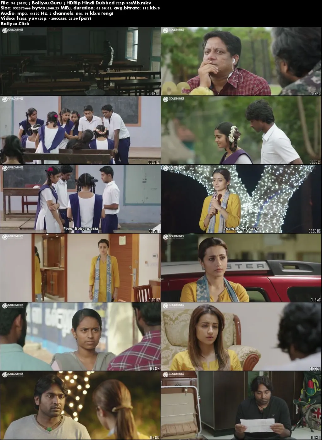 96 (2019) HDRip 300MB Hindi Dubbed 480p Download