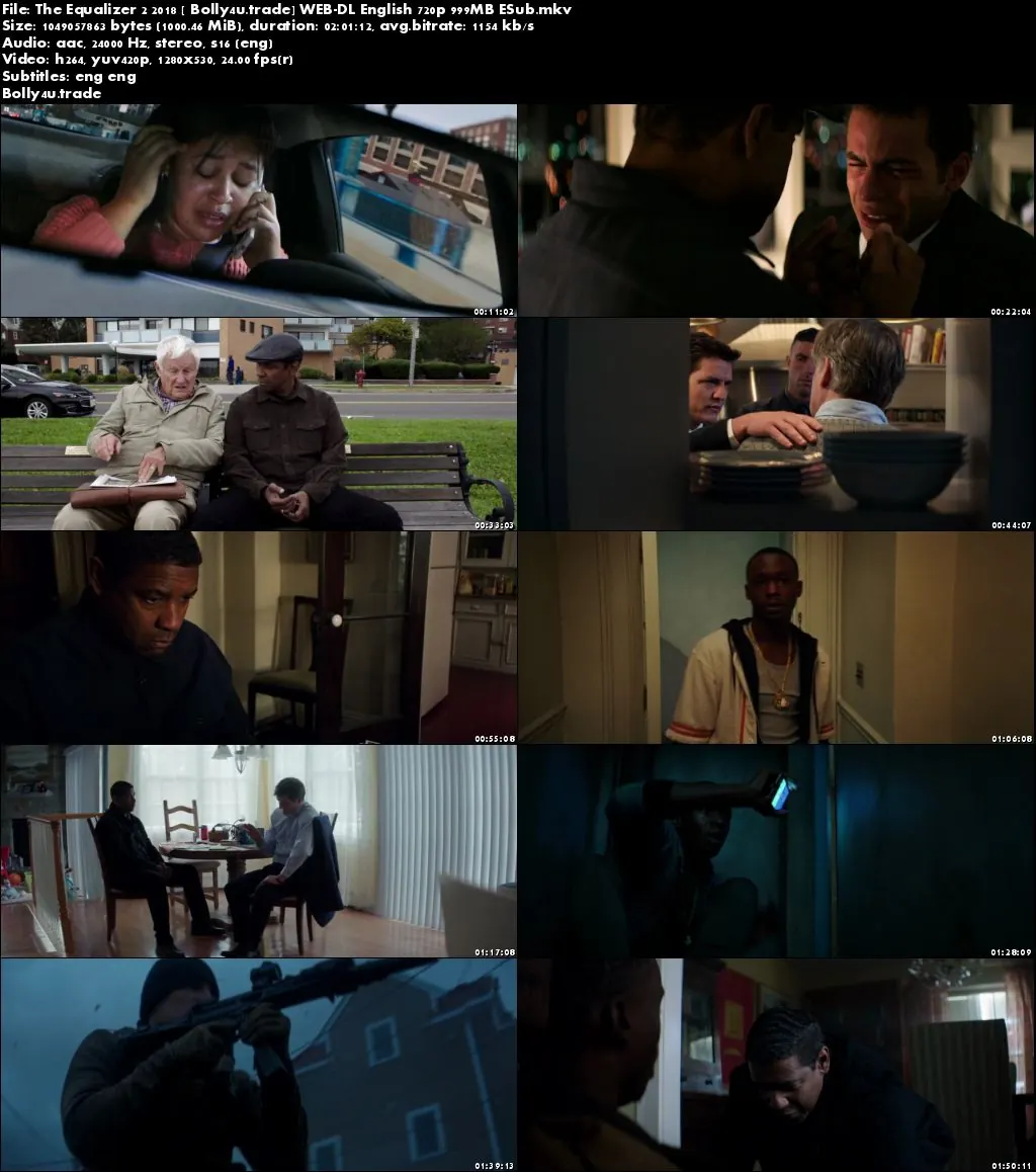 The Equalizer 2 2018 WEB-DL 999MB English 720p ESub Download