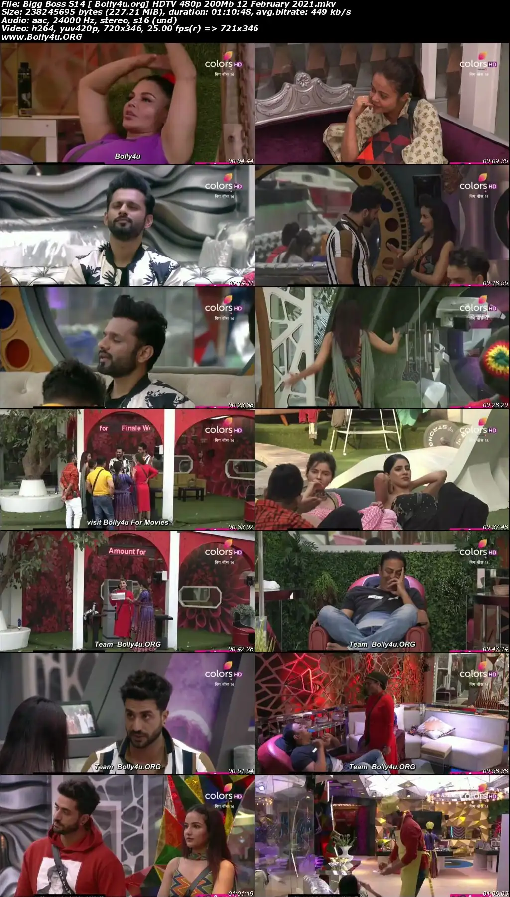 Bigg Boss S14 HDTV 480p 200Mb 12 February 2021 Download