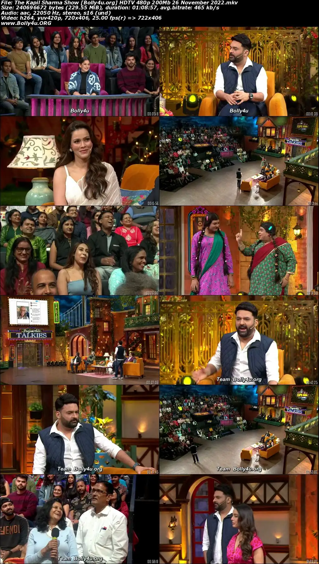 The Kapil Sharma Show HDTV 480p 200Mb 26 November 2022 Download
