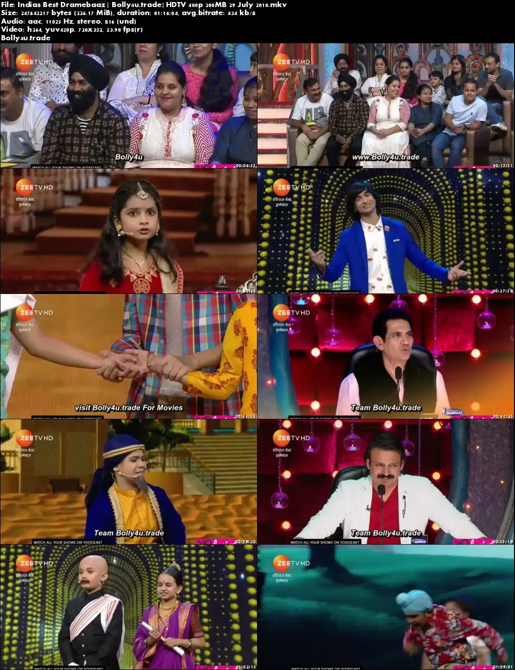 Indias Best Dramebaaz 2018 HDTV 480p 200MB 29 July 2018 Download