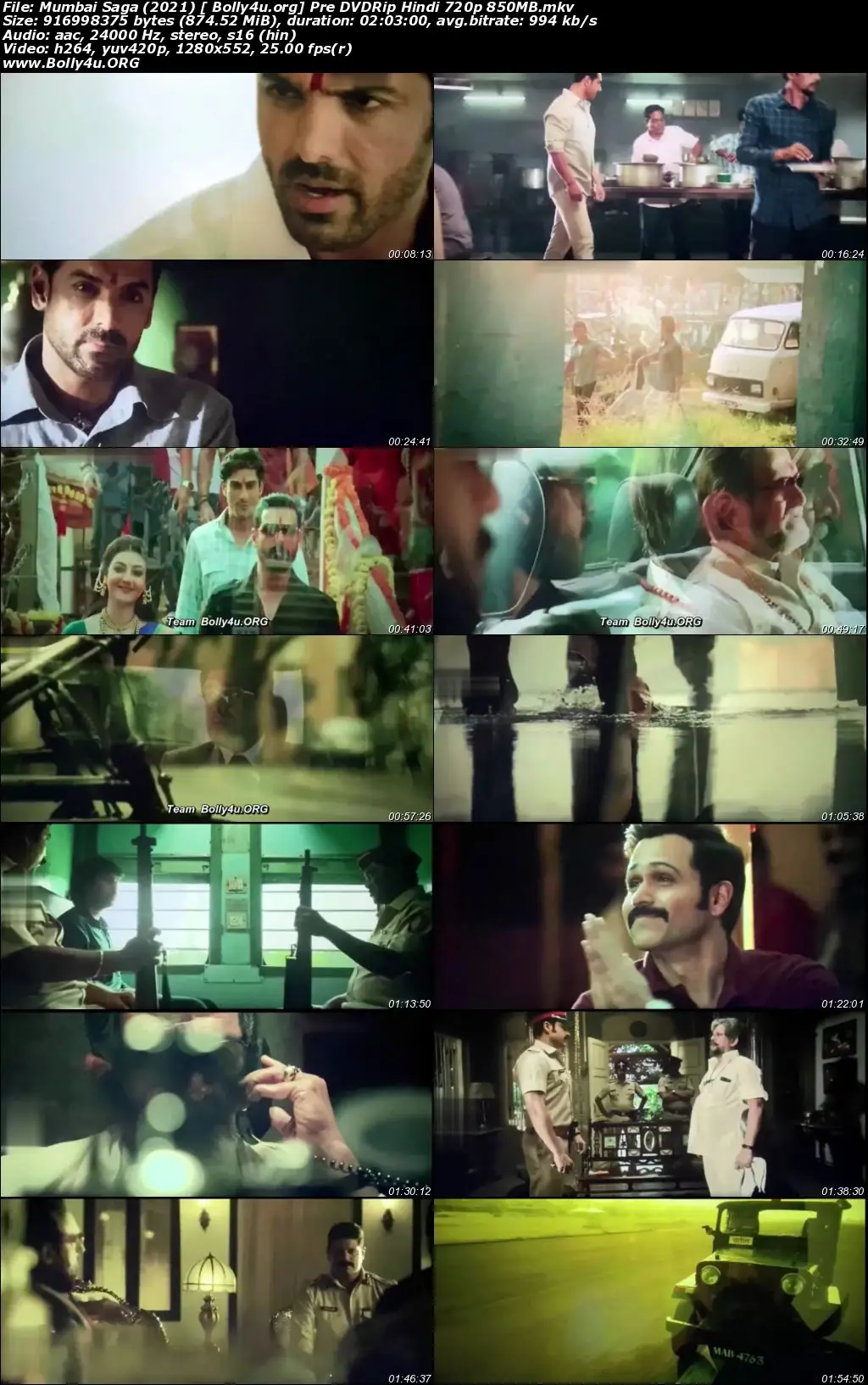 Mumbai Saga 2021 Pre DVDRip 850Mb Hindi Movie Download 720p