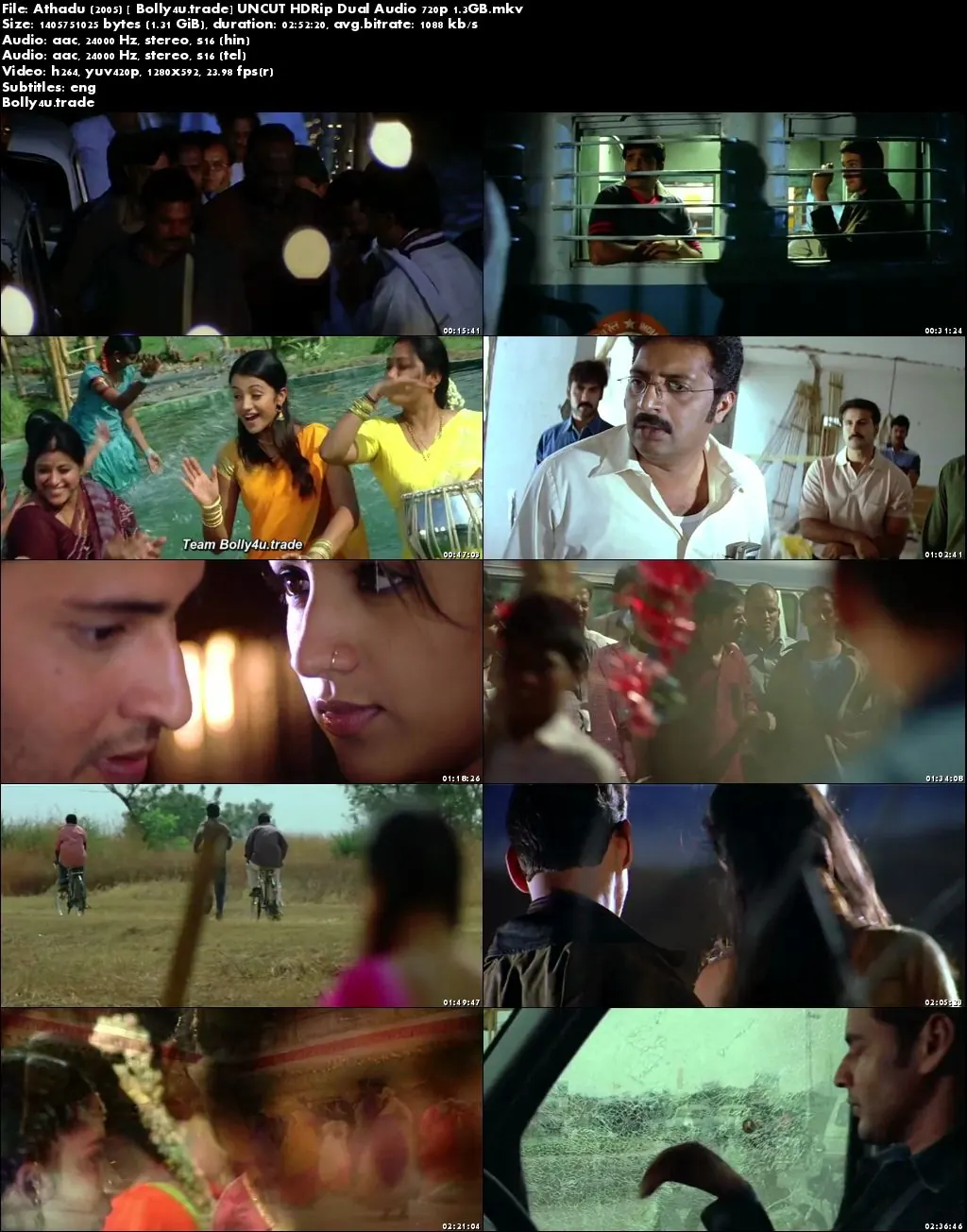 Athadu 2005 HDRip UNCUT 500MB Hindi Dual Audio 480p ESub Download