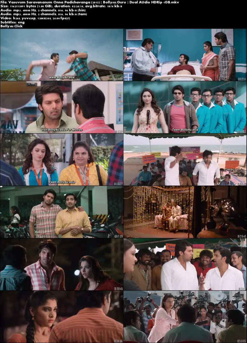 Vasuvum Saravananum Onna Padichavanga 2015 HDRip UNCUT Hindi Dual Audio 720p Download