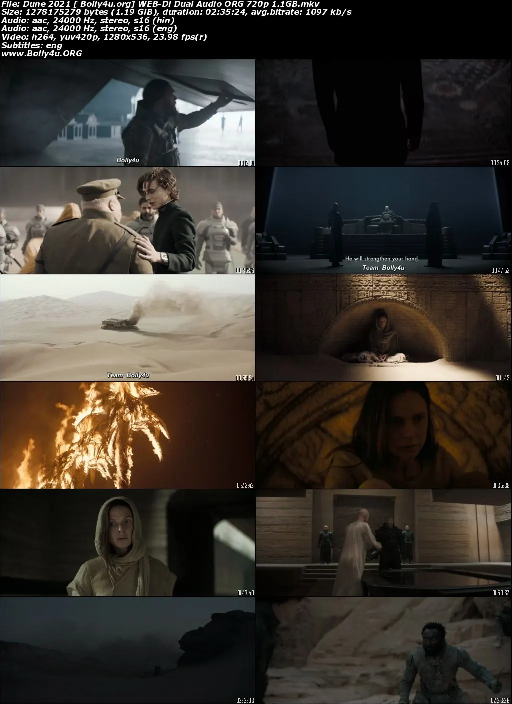 Dune 2021 WEB-DL 500MB Hindi Dual Audio ORG 480p Download