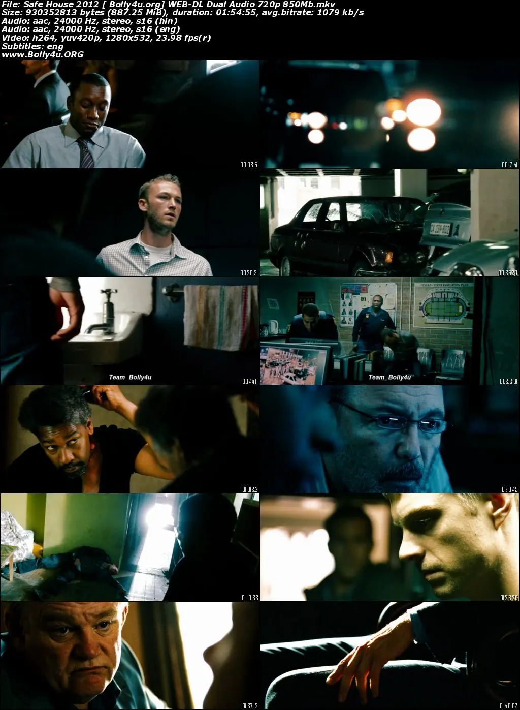 Safe House 2012 BRRip 350MB Hindi Dual Audio 480p Download