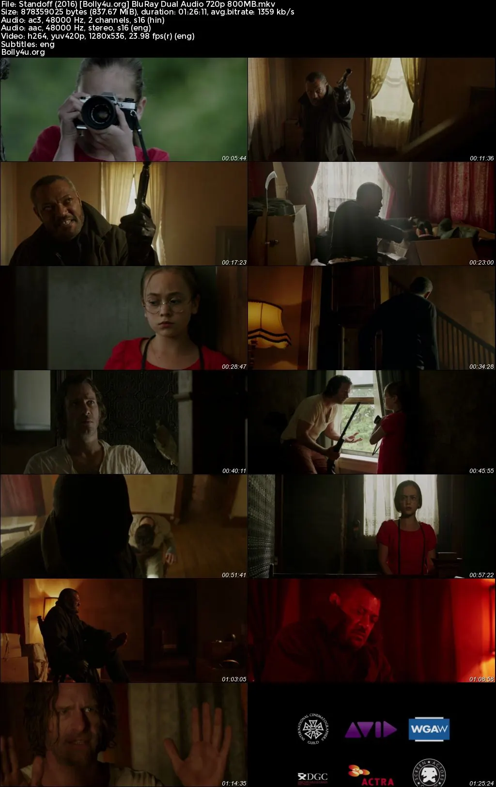 Standoff 2016 BluRay Hindi Dual Audio Full Movie Download 720p  480p