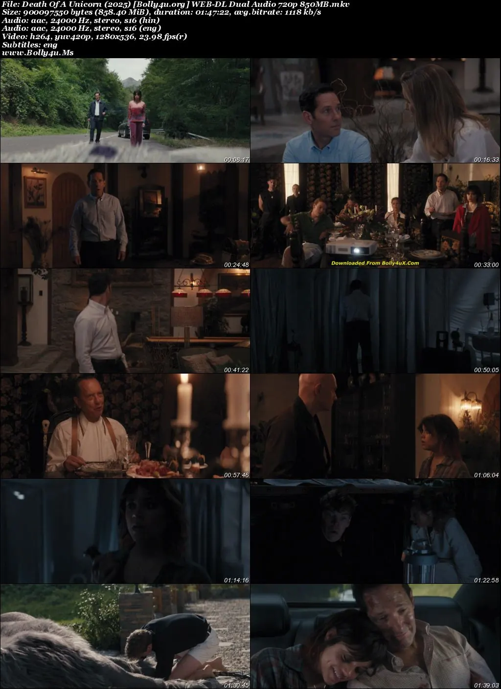 Death of a Unicorn 2025 WEB-DL Hindi Dual Audio ORG Full Movie Download 1080p  720p  480p
