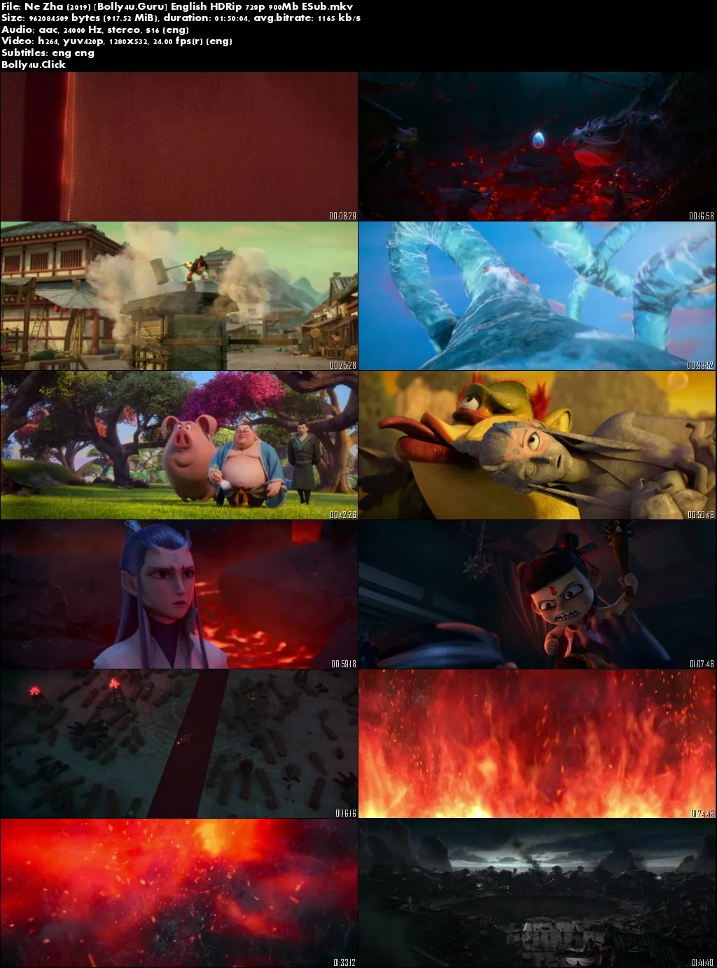 Ne Zha 2019 HDRip 300MB English 480p ESub Download