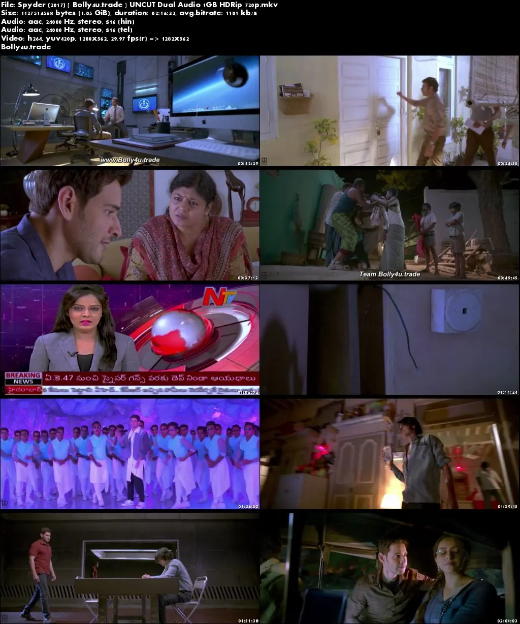 Spyder 2017 HDRip 400Mb UNCUT Hindi Dual Audio 480p Download