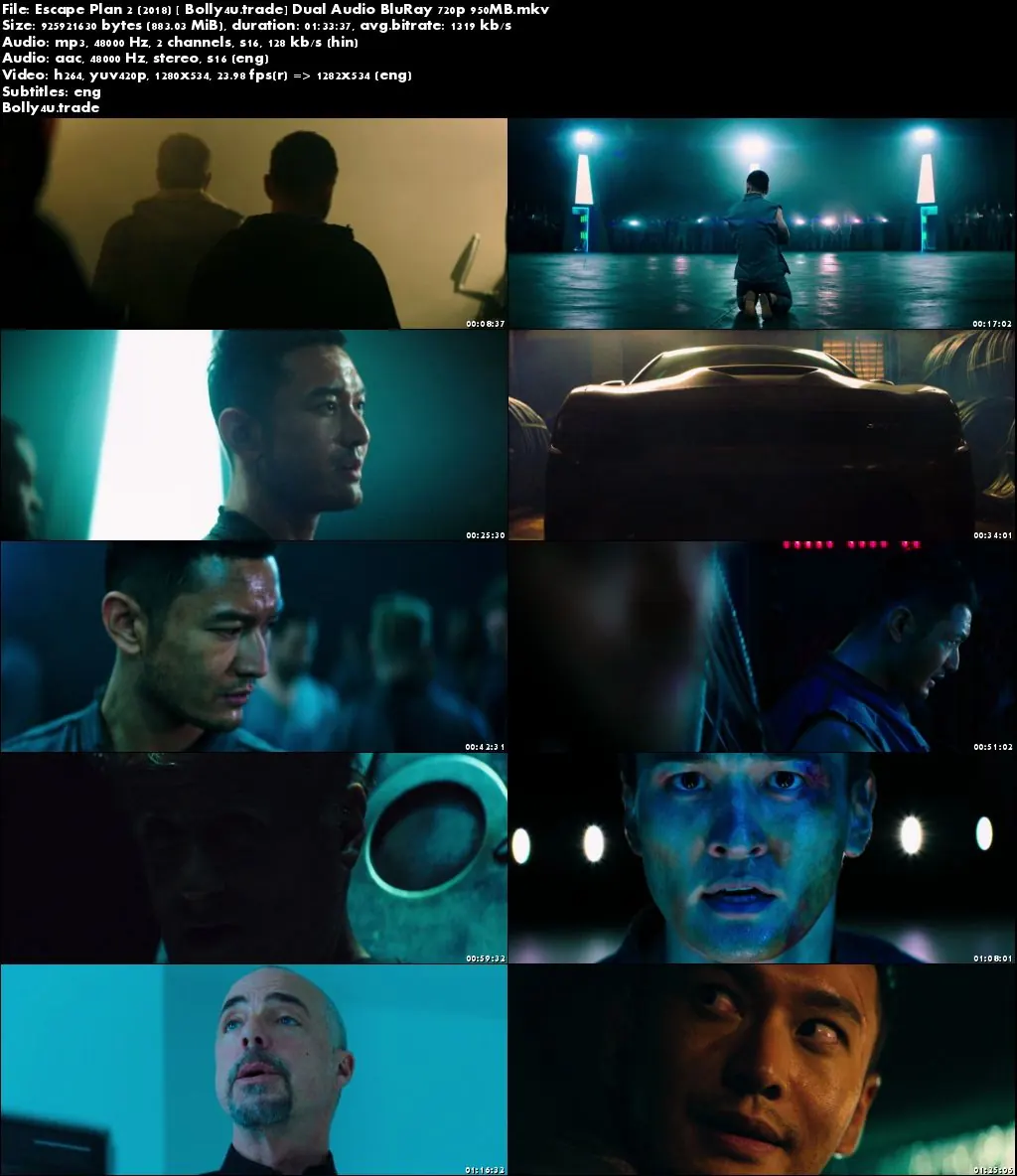 Escape Plan 2 2018 BluRay 850Mb Hindi Dubbed Dual Audio 720p Download