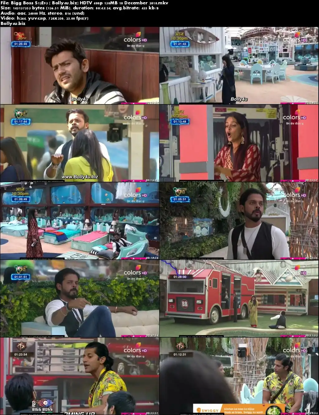 Bigg Boss S12E93 HDTV 480p 130MB 18 December 2018 Download Bigg Boss S12E93 HDTV 480p 130MB 18 December 2018 Download