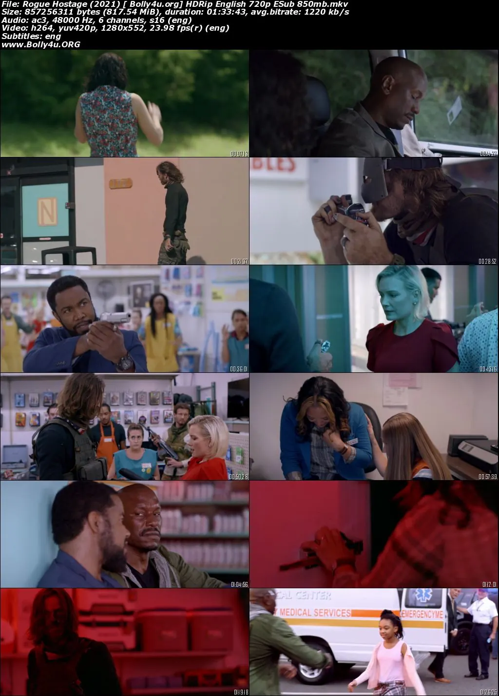 Rogue Hostage 2021 HDRip 300Mb English 480p ESubs Download